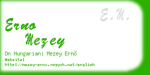 erno mezey business card
